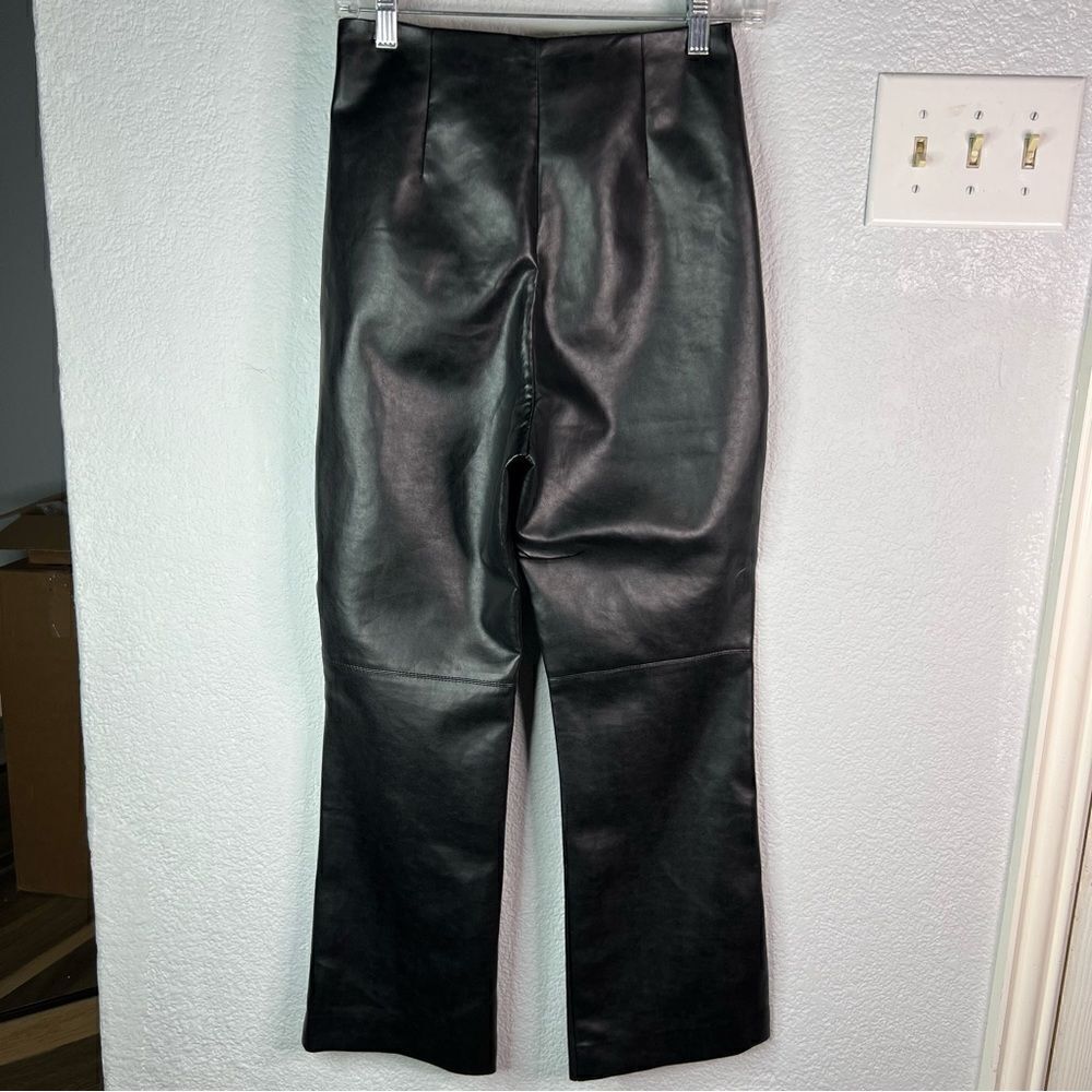 Wilfred Black Faux Leather Straight Leg  Women’s Moto Grunge Holiday Pants Sz 2 - Picture 3 of 11